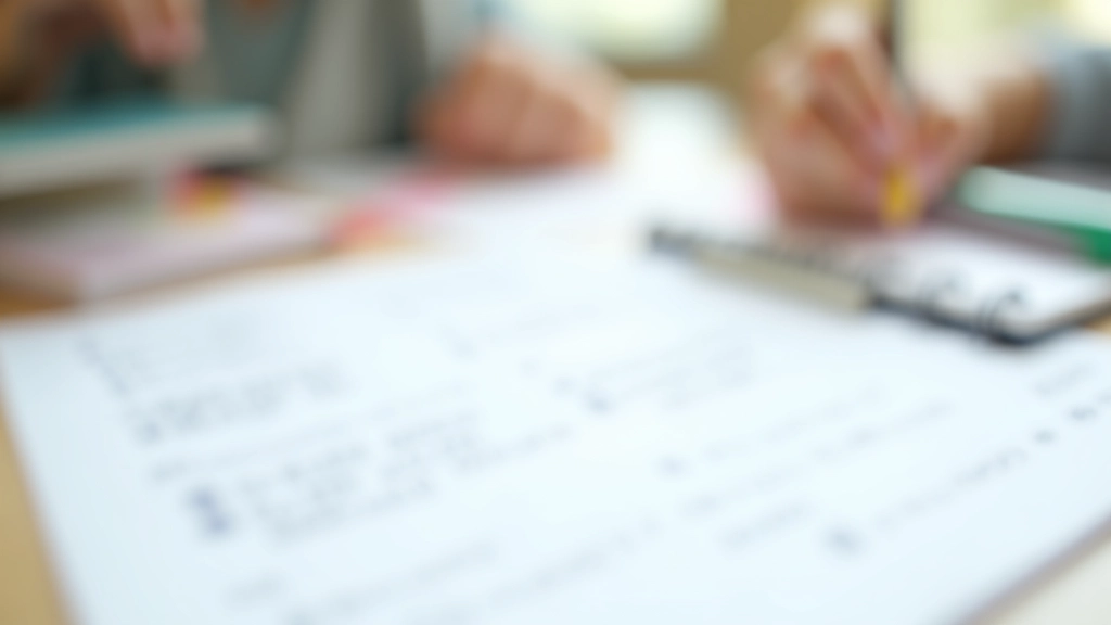 Detailed handwritten notes and colored markers organizing scholarship search criteria and categories on paper