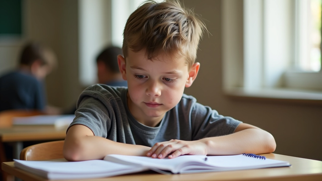 High school student at desk with textbooks and notebook, focused on studying