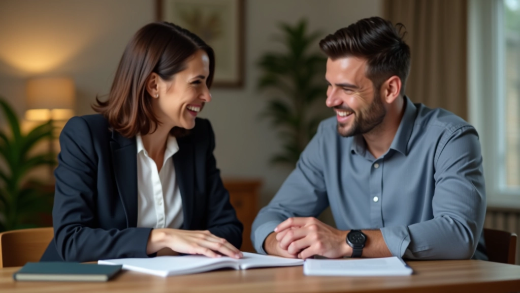 Parent and tutor having a conversation at a table with educational materials visible